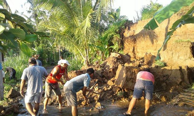 Longsor Timbun Jalan, Warga Batal Ngiring Ida Sesuhunan