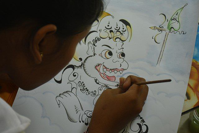 Baligrafi, Senyawa Aksara Bali dan Seni Rupa