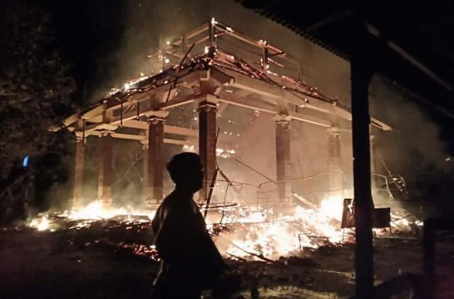 Wantilan Pura Dalem Ped Terbakar, Kerugian Ditaksir Rp 700 Juta