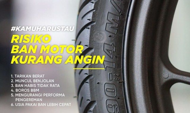 Ini Risiko Jika Ban Motor Kurang Angin
