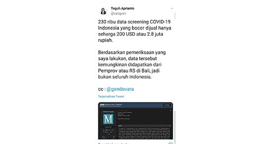 Beredar di Medsos, Data Pasien Covid-19 Bali Diduga Dijual