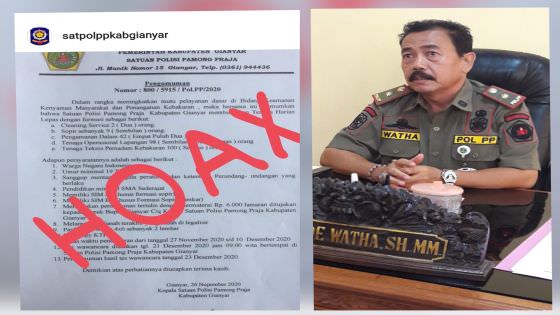 Pengumuman Rekrutmen THL Beredar, Kasatpol PP Gianyar Sebut Hoax