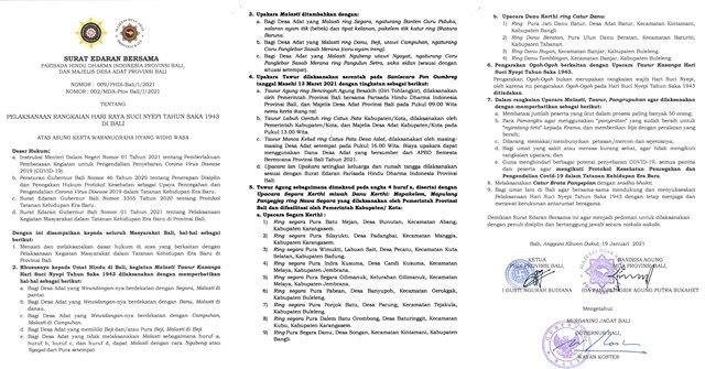 PERHATIAN! Perayaan Nyepi Tahun Ini Kembali tanpa Ogoh-Ogoh