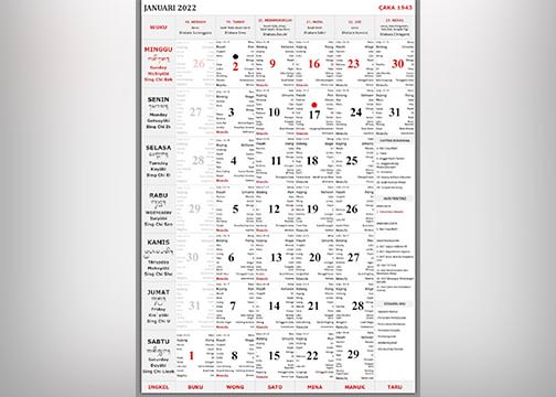 Salah satu kalender Bali.