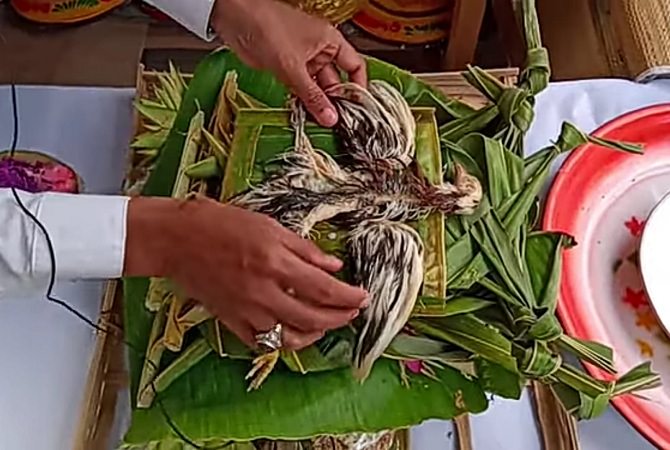 CARU : Tetandingan Caru Ayam Eka Sata. (ISTIMEWA)