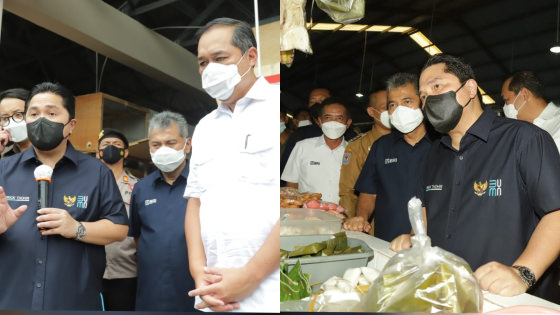 BUMN : Menteri BUMN RI Erick Thohir bersama Menteri Perdagangan RI Muhammad Luthfi, Direktur Utama BRI Sunarso, Bupati Kebumen Arif Sugiyanto, dan Bupati Purworejo Agus Bastian, berbicara mengenai BUMN yang terus berupaya mengatasi masalah kesenjangan eko