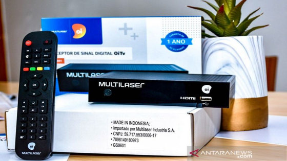 BOX : Set Top Box produksi PT Pampas - Nextron Teknologi Indonesia dengan merek Multilaser yang diekspor ke Brazil. Antara/HO-Humas Kemenperin.