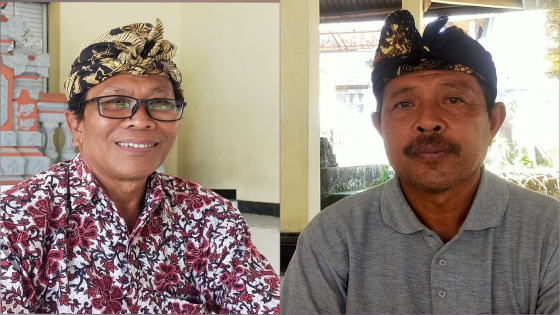 ADAT : Bendesa Adat Apuan Nyoman Wirya (kiri) dan Ketua Saba Desa Apuan Nyoman Salin.I Made Mertawan/Bali Express