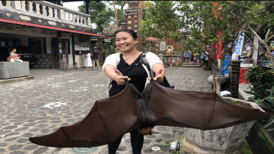 SWAFOTO: Wisatawan yang berkunjung ke Taman Tirta Gangga, Kecamata Abang, melakukan swafoto dengan hewan milik I Gede Suta, pada Minggu (19/6).I Wayan Adi Prabawa/Bali Express