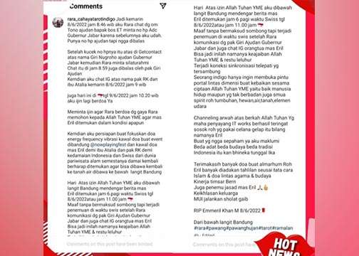 Unggahan Rara melalui akun Instagramnya.