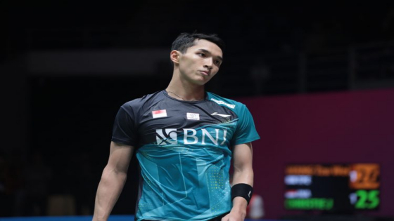 TUMBANG: Jonatan Christie tumbang pada babak pertama Malaysia Masters 2022. Humas PP PBSI