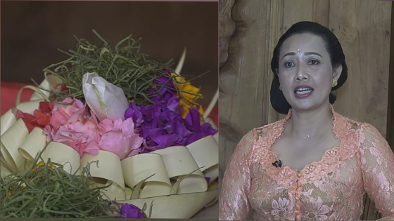 PENYULUH : Penyuluh Agama Hindu Kabupaten Badung I Gusti Agung Istri Purwati dan Canang Sari. I Putu Mardika/Bali Express/Ist