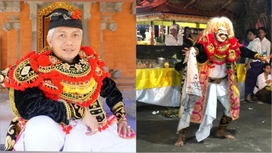 NGAYAH: I Ketut Sukawati Lanang Putra Perbawa saat ngayah nopeng di kawasan Buleleng. I Putu Mardika/Bali Express.