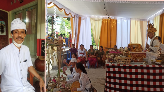 UPACARA : Proses upacara yadnya mersihin karang. Serati banten Jro Ketut Utara. Ist/I Putu Mardika/Bali Express
