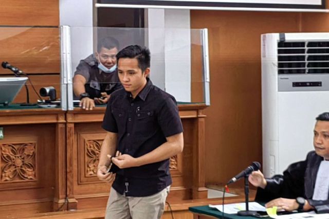 AKAN JUJUR: Bharada Richard Eliezer Pudihang Lumiu atau Bharada E, di Pengadilan Negeri Jakarta Selatan, Jakarta, Selasa (25/10/2022). (antara)