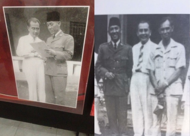 Dr. Mr. Anak Agung Gde Agung bersama Ir. Soekarno. (ISTIMEWA)
