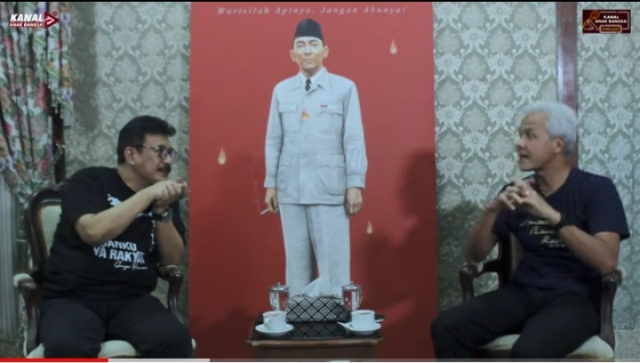 GANJAR: Ganjar Pranowo dan Rudi S. Kamri dalam Kanal Anak Bangsa.