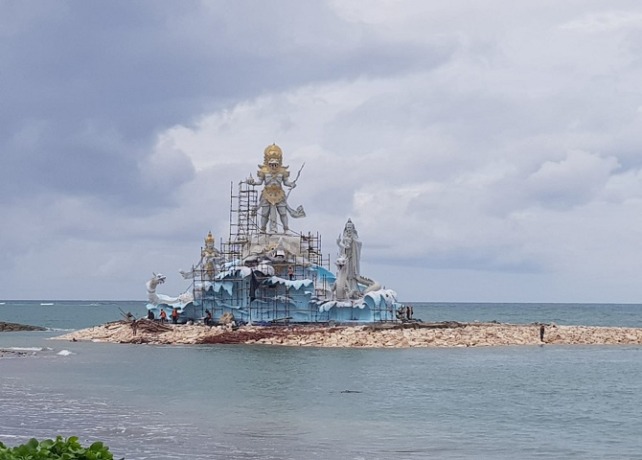 TAHAP FINISHING: Patung Dewa Dewi di Pantai Jerman kini masuk tahap finishing. (istimewa)
