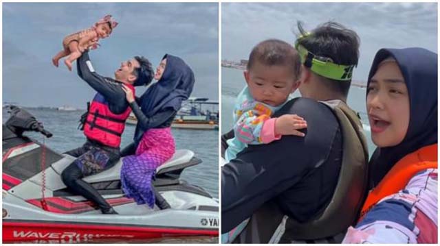 Moana diajak naik jetski oleh Ria Ricis dan Teuku Rian