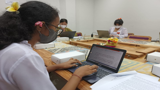 BULAN BAHASA BALI : Pelaksanaan Bulan Bahasa Bali di Gedung Dharma Negara Alaya (DNA) Denpasar, Kamis (2/2). Agung Bayu/Bali Express