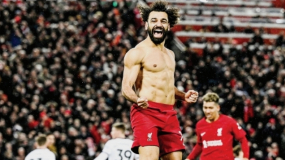 BANTAI MU  : Andalan Liverpool, Mohamed Salah, ikut bantai Manchaster United dan lakukan selebrasi setelah mencetak dua gol pada menit ke-66 dan 83. Ist