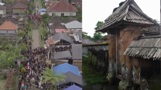PERMUKIMAN : Pola permukiman di Desa Adat Pengotan dari atas yang menunjukkan sangat tertata. Bangunan angkul-angkul  diyakini menyaring energi negatif.