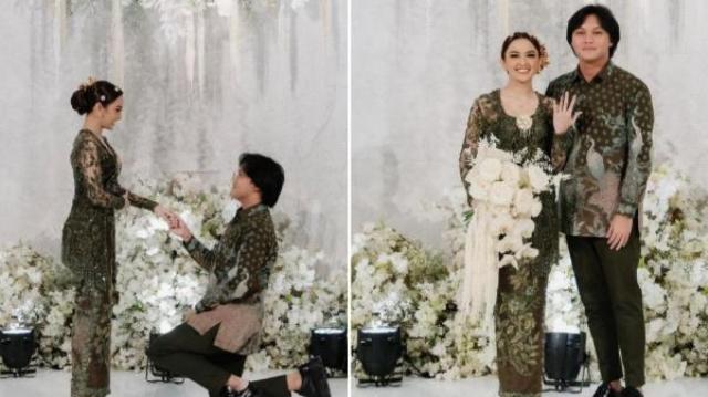 TUNANGAN: Rizky Febian dan Mahalini jalani prosesi tunangan.