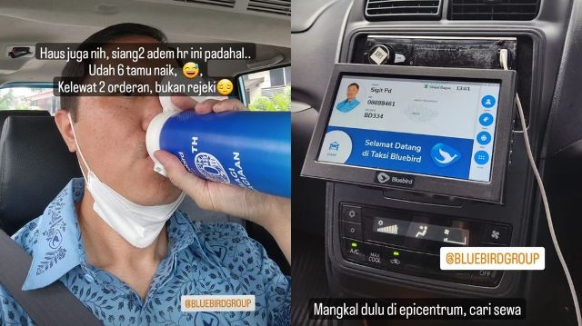 NYAMAR: Pemilik PT Blue Bird Sigit Priawan Djokosoetono menyamar jadi sopir taksi.