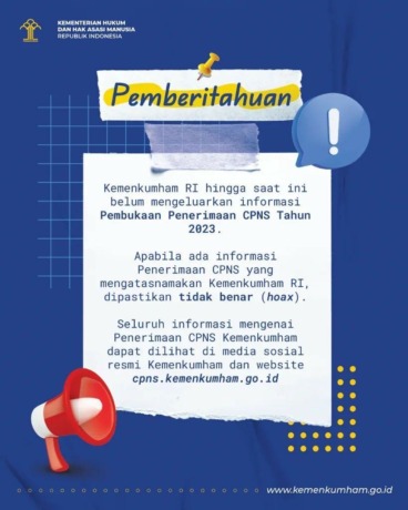 KLARIFIKASI: Pengumuman Kemenkumham belum buka penerimaan CPNS.