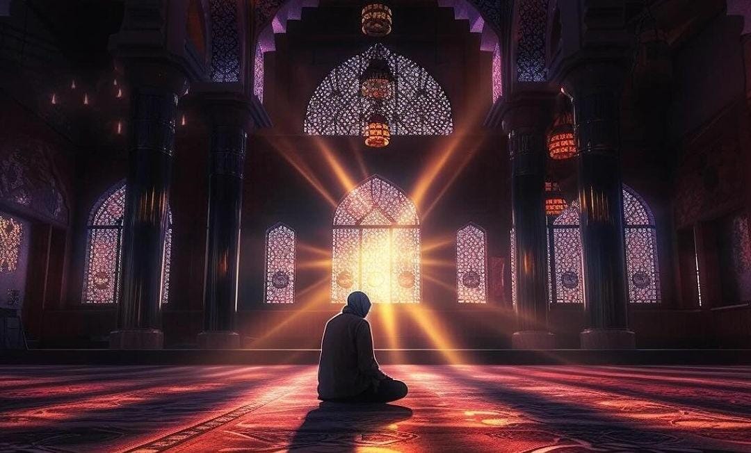 Foto ilustrasi seseorang mengerjakan sholat. (ig @quranreview)