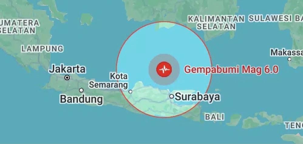 Titik Gempa Tuban. (BMKG)