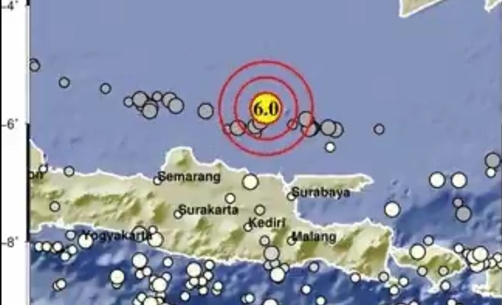 Tangkapan layar berita gempa BMKG