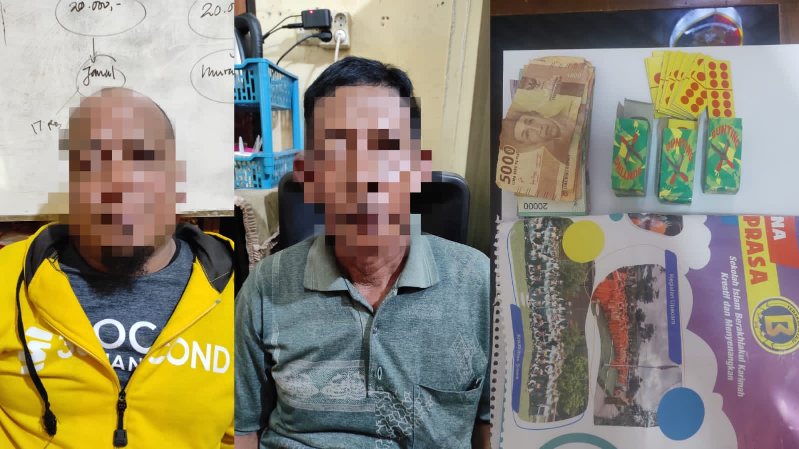 Pelaku dan barang bukti yang diamankan. (Khoirul Rizal/RadarSitubondo.id)