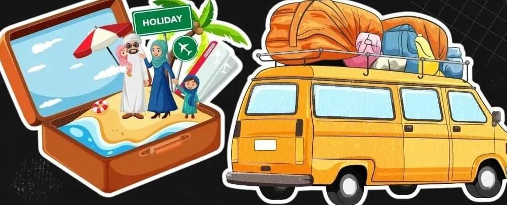 Ilustrasi bepergian di hari raya lebaran. (ig @divisihumaspolri)