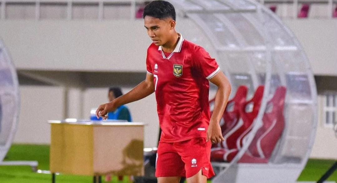 Marselino yang sukses cetak 2 gol kontra Yordania. (ig @sepakb0la.id)