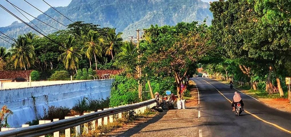 Potret jalan raya pantura Situbondo. (Khoirul Rizal/RadarSitubondo.id)
