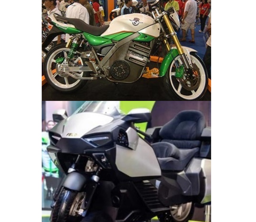 DINAMIS: Motor listrik sport Tiger e-Boxer sudah mengaspal di Thailand sejak tahun 2008 (atas). Motor listrik terbaru produksi Felo untuk touring, yakni Felo Tooz siap meramaikan tahun 2024 ini (bawah