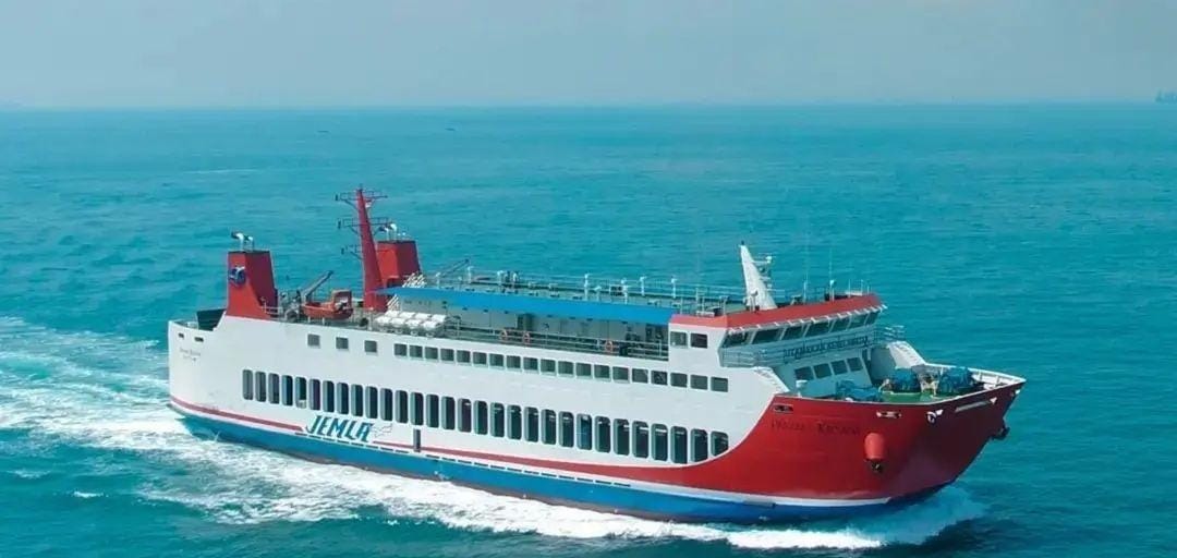 Ilustrasi kapal ferry. (ig @roroferryshipspotternusantara)