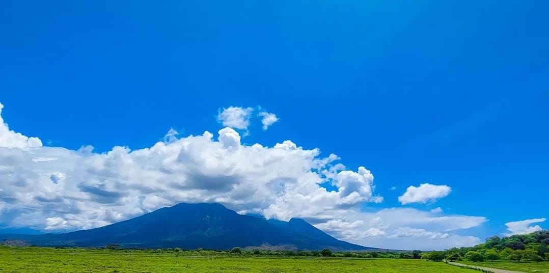 Pemandangan Gunung Baluran dari savana bekol. (Khoirul Rizal/RadarSitubondo.id)