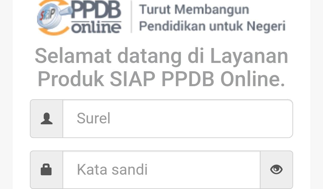 Portal pendaftaran akun PPDB. (tangkapan layar)