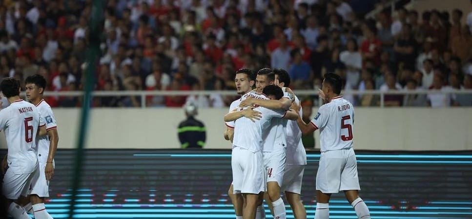 Timnas Indonesia melakukan selebrasi saat mencetak gol melawan Vietnam. (ig @jayidzes)