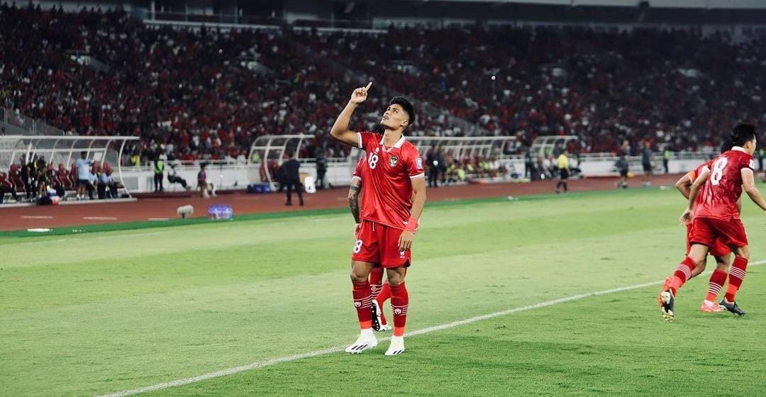 Pemain Timnas Indonesia saat merayakan gol di kualifikasi Piala Dunia. (ig @m.ramadhansn)