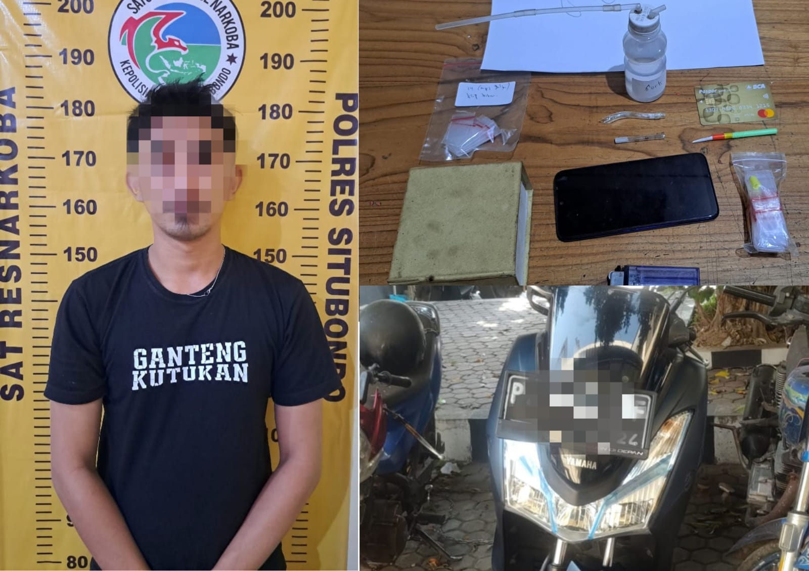 Seorang pengedar narkoba yang diamankan. (Khoirul Rizal/RadarSitubondo.id)