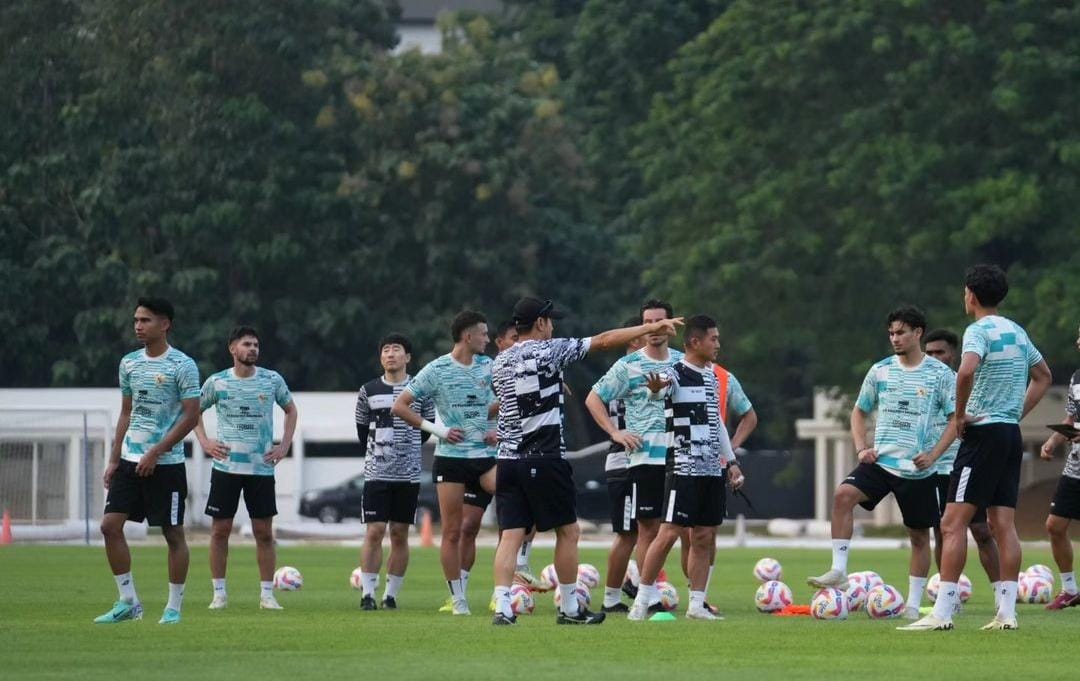 Suasana latihan Timnas Indonesia. (ig @shintaeyong7777)