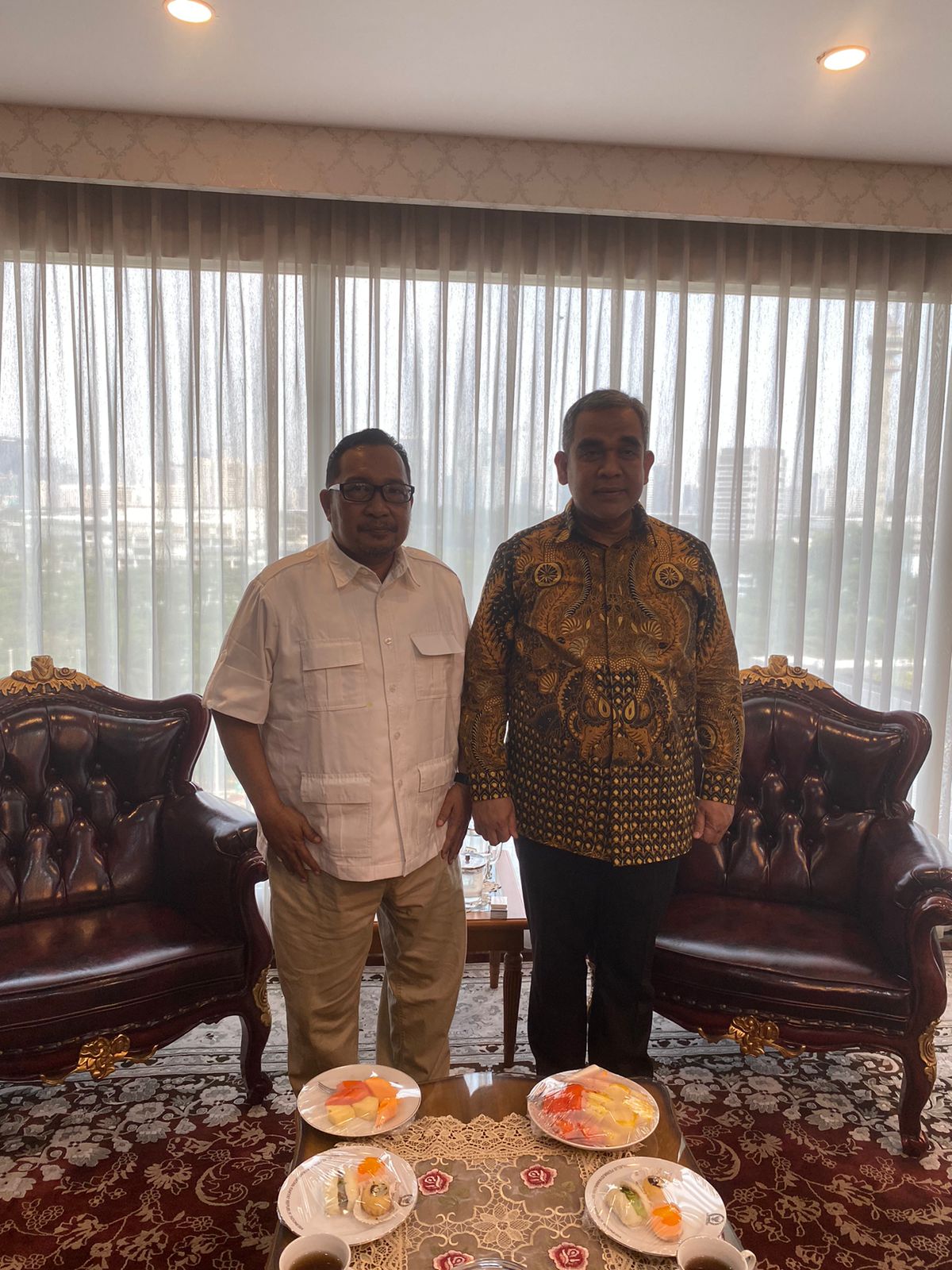 DIPANGGIL KHUSUS: Jaenur Ridho mengadap Sekjen DPP Partai Gerindra, H. Ahmad Muzani di Jakarta.