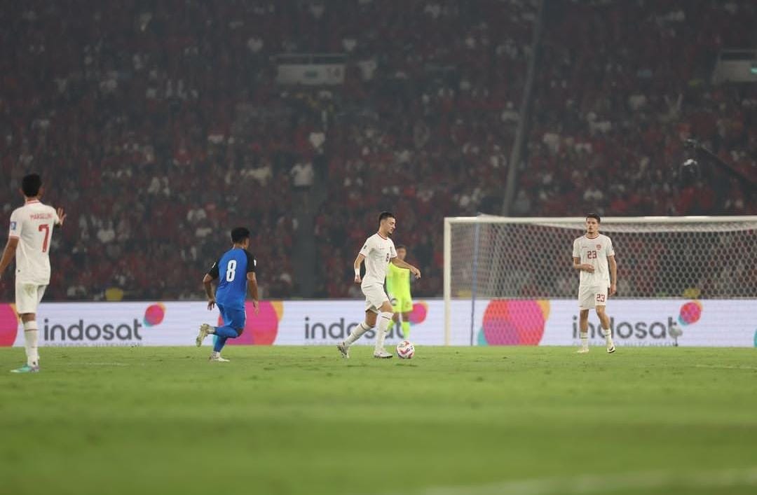 Aksi pemain Timnas Indonesia.