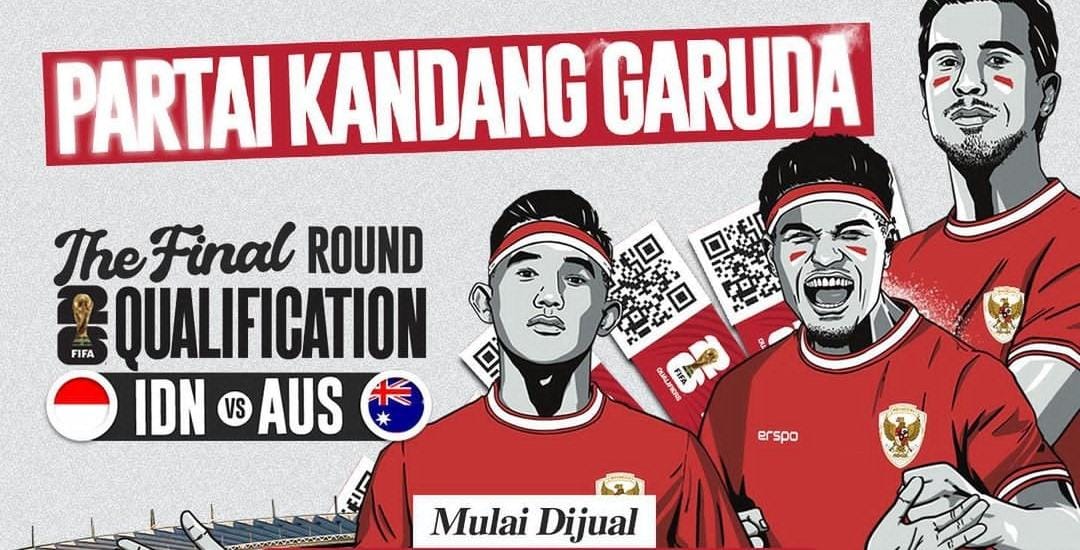 Tiket laga Indonesia vs Australia. (ig @timnasindonesia)