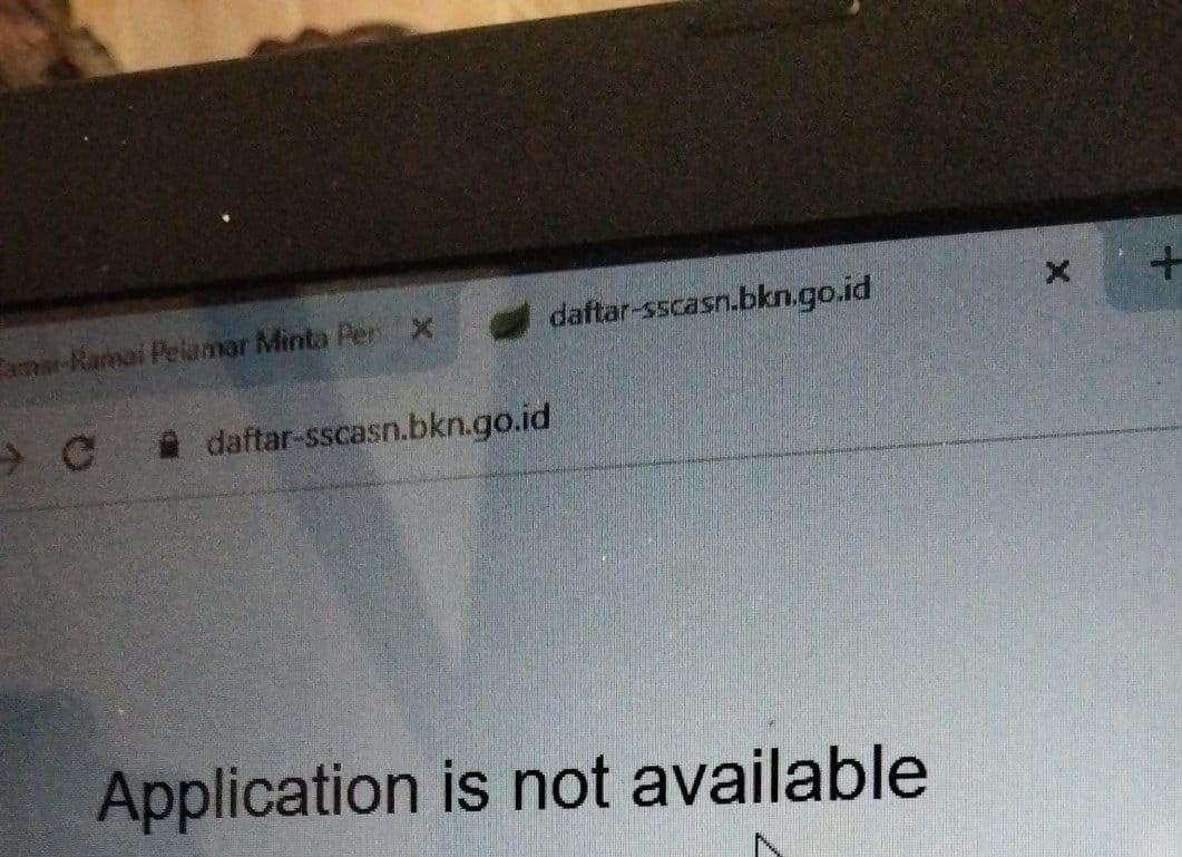 SSCASN Down. (tangkapan layar)