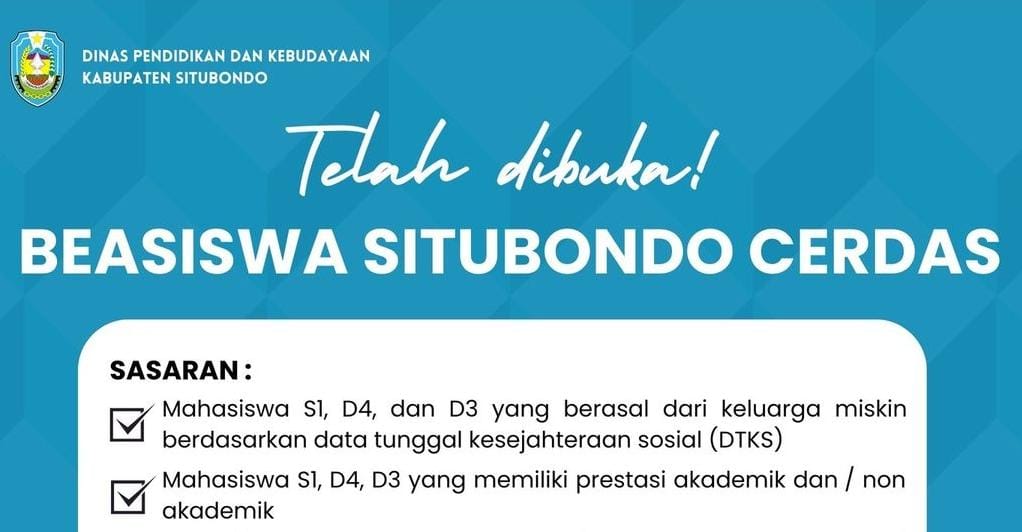 4 Sasaran Beasiswa Situbondo Cerdas 2024. (ig @diknas.stb)