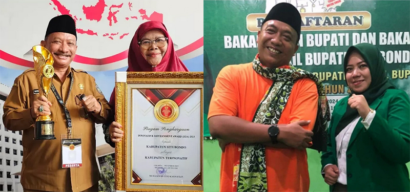 Bung Karna-Nyai Khoi dan Rio-Ulfiah, cabup-cawabup Situbondo.